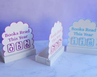 Books Read Counter | 3D Printed Reading Tracker | Bookshelf Decor | Book Lover Gift | Reading Challenge Display