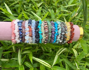 Kristallchip Healing Armband – Handgjorda Ädelstenssmycken för Balans, Skydd & Energi, Boho Andlig Gåva