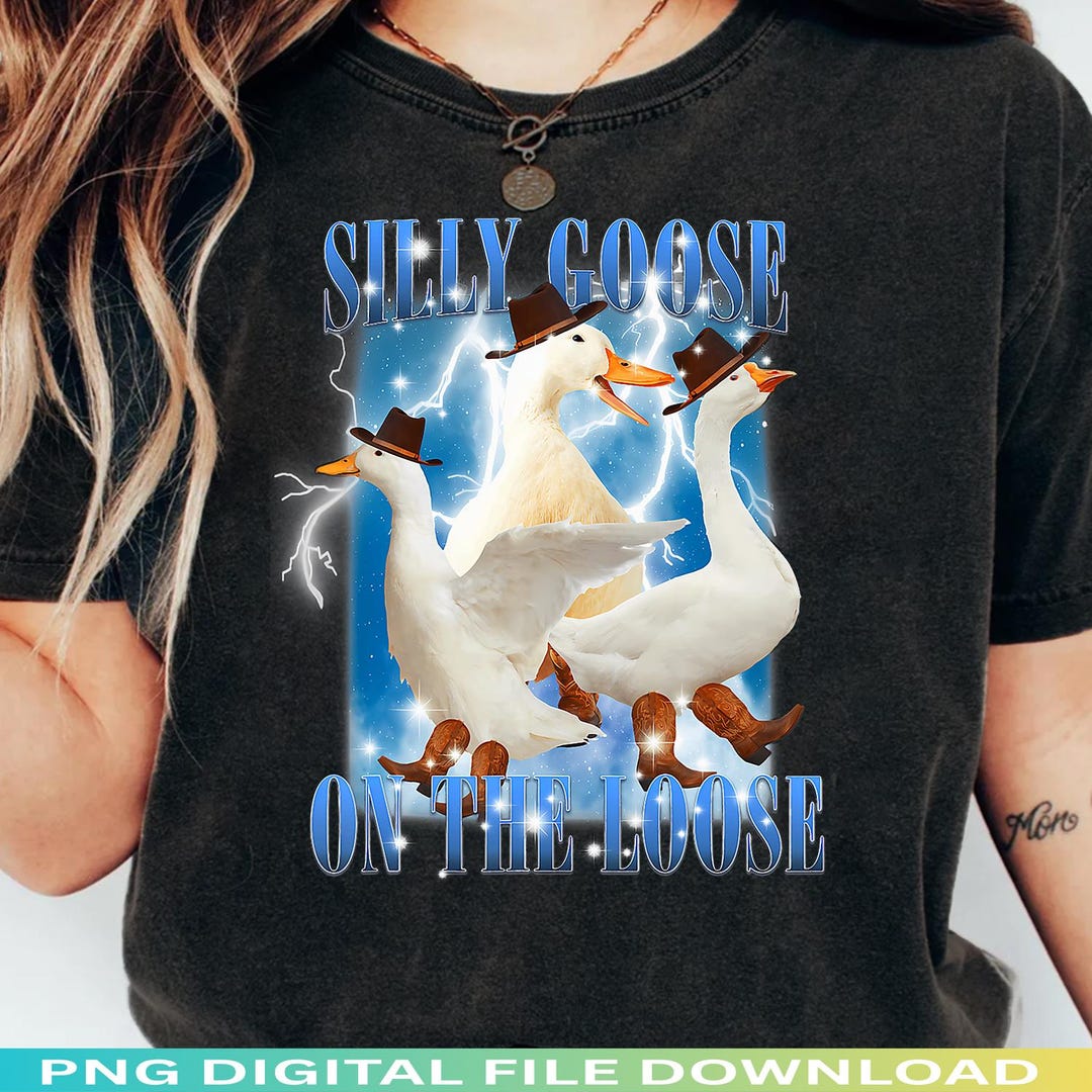Retro Goose Meme PNG, Silly Goose on the Loose Aesthetic Humor ...