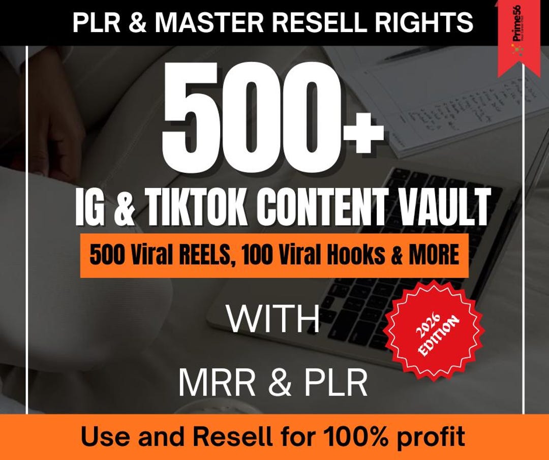 500+ IG Tiktok Content Vault | Viral Reels, Hooks, PLR MRR - Etsy