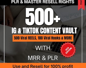 500+ IG TikTok Content Vault | Viral Reels, Hooks, PLR MRR