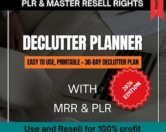 Declutter Planner | Home Organization, Cleaning Schedule & Checklist (PLR + Resell Rights)