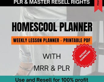 Homeschool Planner | Weekly Lesson, Student Schedule & Study Organizer (PLR + Resell Rights)