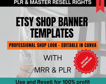 Etsy Shop Banner Templates | Canva Branding Kit (PLR + Resell Rights)