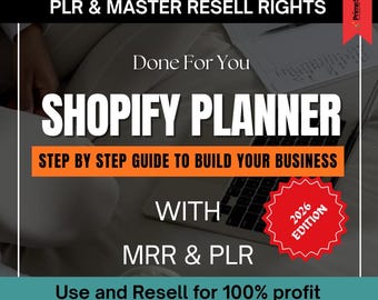 Shopify Planner | Step-by-Step Store Launch Guide | Ecommerce Business Checklist (PLR + Resell Rights)