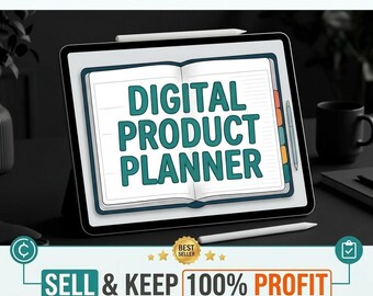 Digital Product Planner | Plan & Launch Profitable Digital Products | Passive Income Guide | PLR + Resell Rights