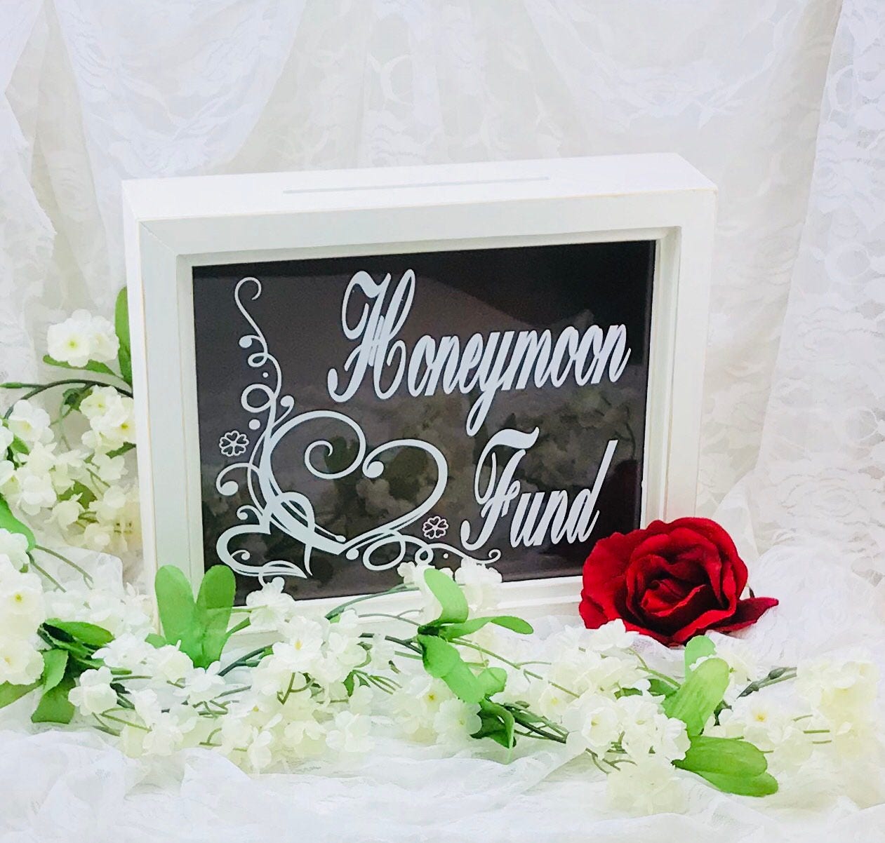 Honeymoon Fund shadow box bank wedding piggy bank wedding ...