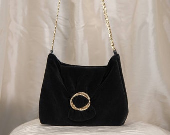 BLACK VELVET PURSE