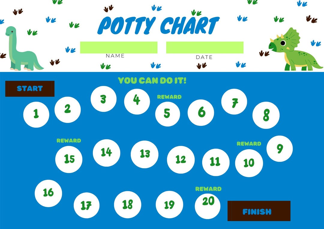 Toddler Boy Potty Training Reward Chart - Etsy