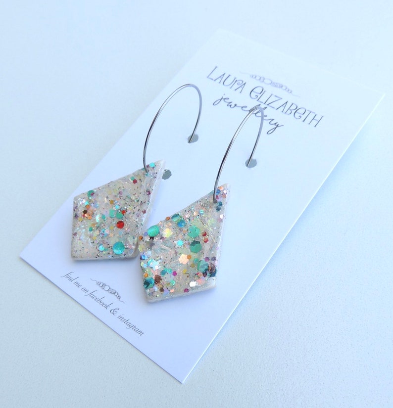 Sea Spell Glitter Hoop Earrings Glitter Earrings Under Etsy