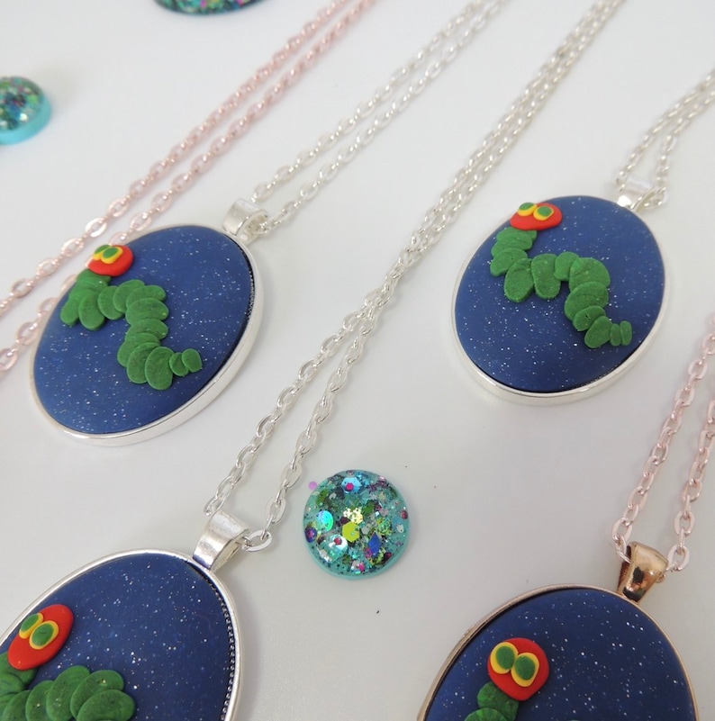 LIMITED EDITION The Hungry Caterpillar pendant necklace rose gold chain ball chain