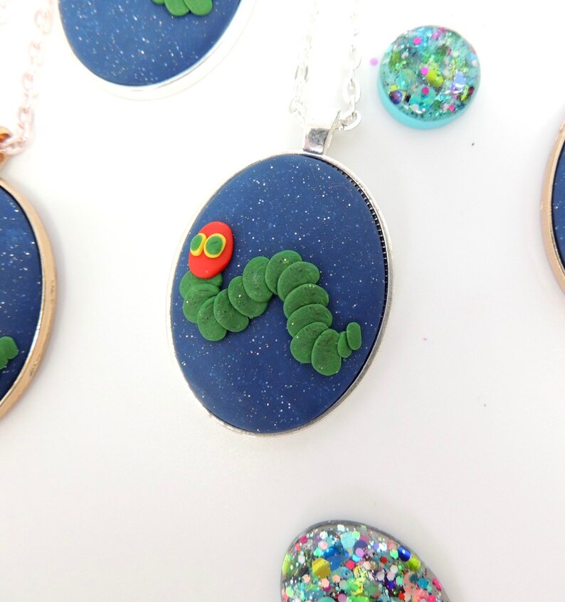 LIMITED EDITION The Hungry Caterpillar pendant necklace rose gold chain ball chain