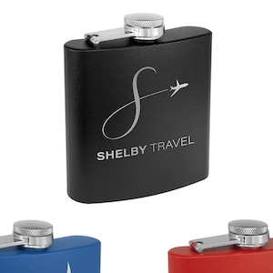 Personalized 6oz Custom Engraved Powder Coated Stainless Steel Flask - Groomsmen gift - Gift For Her - Gift For Him - Flask