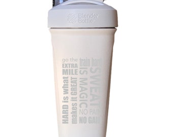Motivational Gym Workout Bottles, 24oz Protein Shaker Blender Bottle, Create your own word mesh, Fitness Gift, Shaker Bottle
