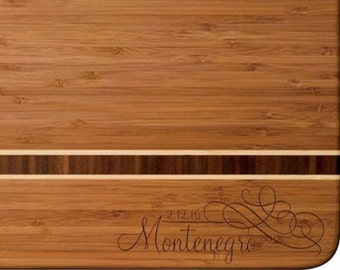 Virtuoso Design Totally Bamboo Martinique 11"x15" Engraved Cutting Board - Personalized Board - Wedding Gift, Couples Gift, Anniversary Gift