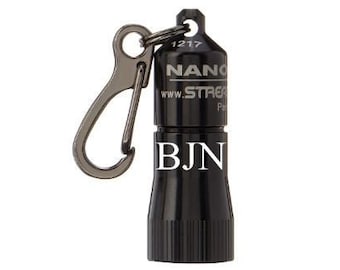 Streamlight Nano Llavero personalizado Linterna LED 10Lms - Regalo de padrinos grabado - Regalo personalizado del Día del Padre - Regalo para él - Linterna