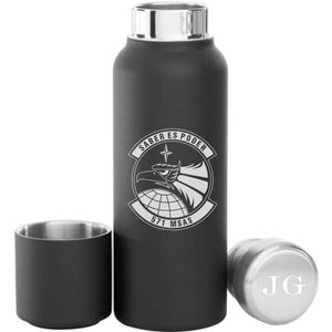 Personalized Lodge 16.9oz Insulation Bottle with Magnetic Cup+Lid Bottle - Travel Bottle - Engraved Water Bottle