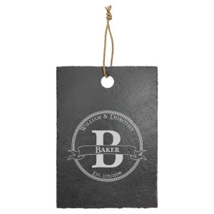 Custom Slate Cutting Board & Server Board 9x13&quot; - Housewarming gift - Wedding Gift - Cutting Board - Personalized Gift