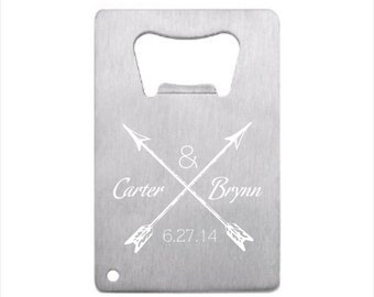 8 of Personalized Stainless Steel Credit Card Bottle Opener - engraved bottle opener wedding favor, groomsman gift, personalized party favor