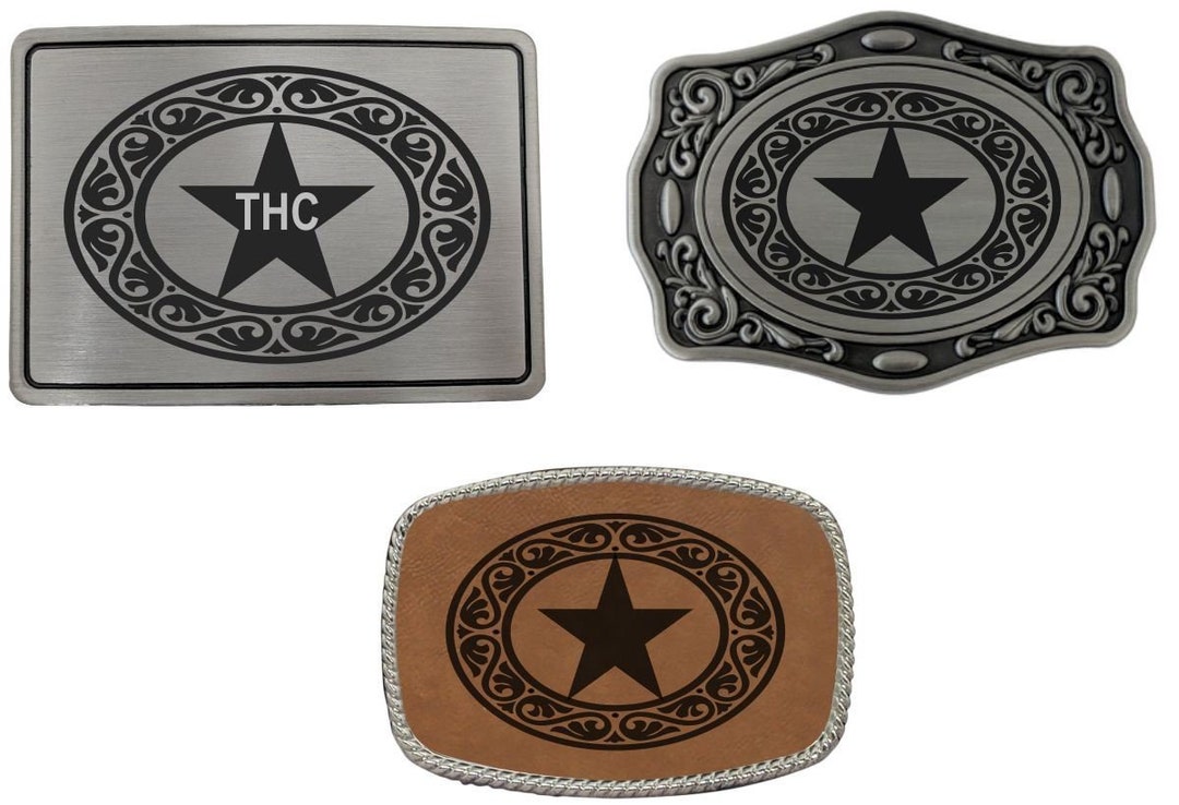 Personalized Texas Star Belt Buckle Custom Belt Buckles Engraved Belt