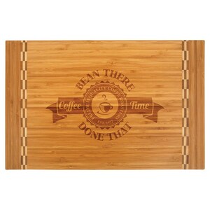 Laser Engraved Bamboo Cutting Board With Butcher Block Inlay | Housewarming Gift | Personalized Bamboo Cutting board