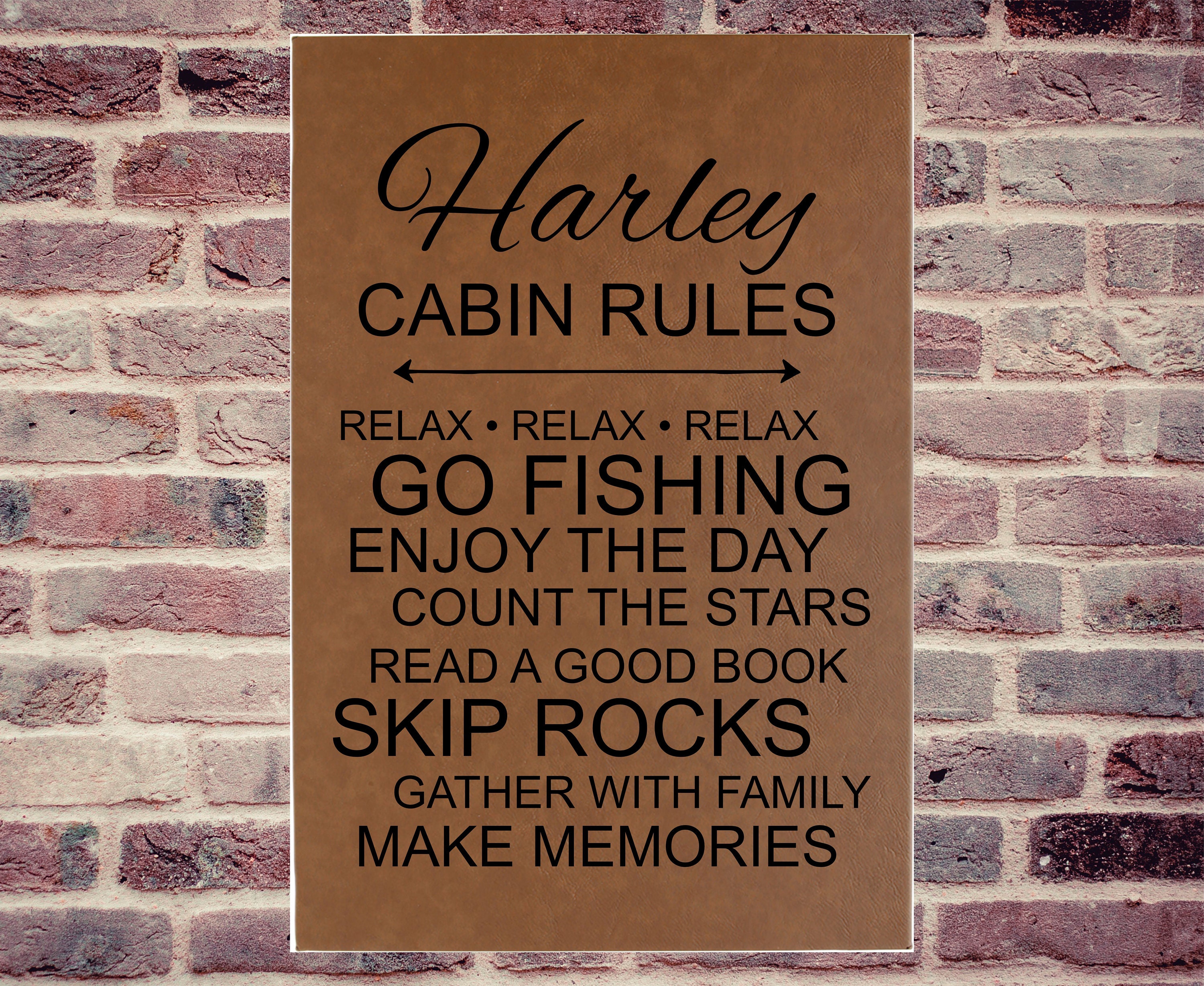 Personalized Wall Art  - Cabin Rules Engraved Wall Art - Home Decor - Housewarming Gift - Custom Wall Decor - 12x18" or 16x20"