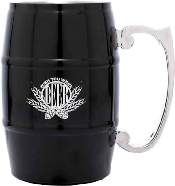 Engraved 17oz Stainless Steel Barrel Mug Personalized Beer Mug