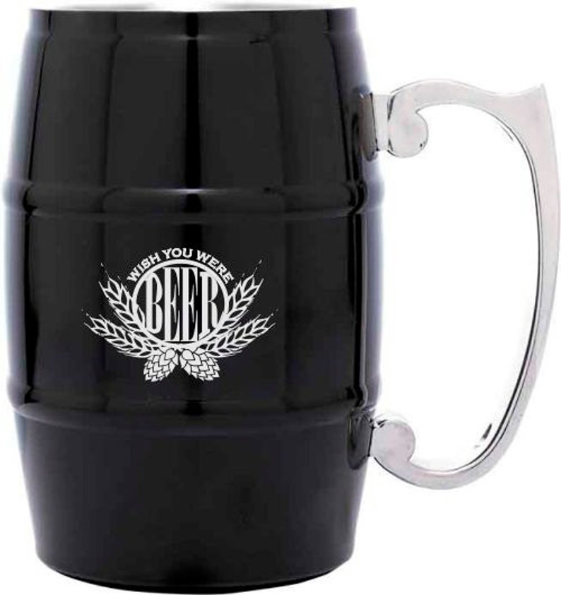 Engraved 17oz Stainless Steel Barrel Mug Personalized Beer Etsy
