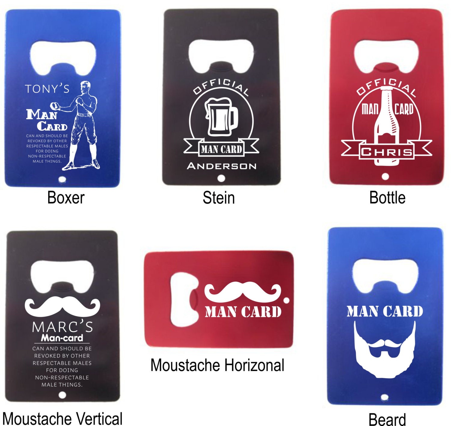 6 of Personalized Mancard Colored Metal Credit Card Bottle - Etsy