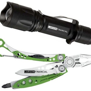 Engraved Leatherman Gift Set - Rechargeable Flashlight Gift Set - Custom Multi-Tool - Engraved Leatherman Bundle - Groomsman Gift