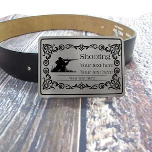 Personalized Hunting, Air Rifle, Rifle Shooting Sports Belt Buckle | Custom Belt Buckles | Engraved Belt Buckle Gift | His or Her Buckle