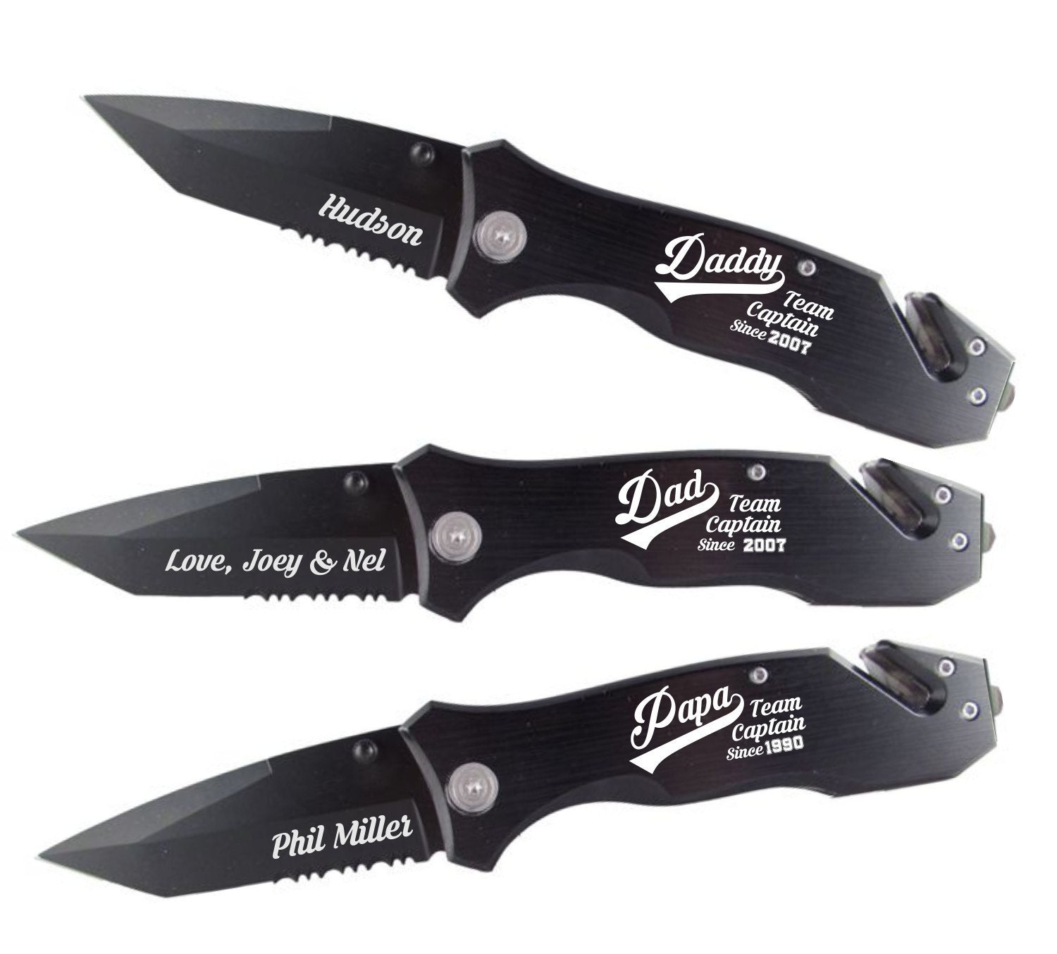 Father's Day Black Tactical Rescue Knife Tactical Etsy