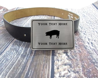 Personalized Pig Belt Buckle Custom Belt Buckles Engraved Belt