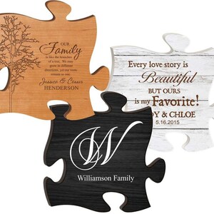 Personalized Puzzle Piece - Personalized Sign - Engraved Pallet Wood Sign - Wedding Gift - Vintage Wall Sign - Housewarming Gift - Plaque