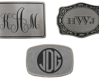 Monogrammed Initial Belt Buckle - Personalized Unique Belt Buckle Gift - Monogram Belt Buckle - Custom Belt Buckle - His or Her Buckle