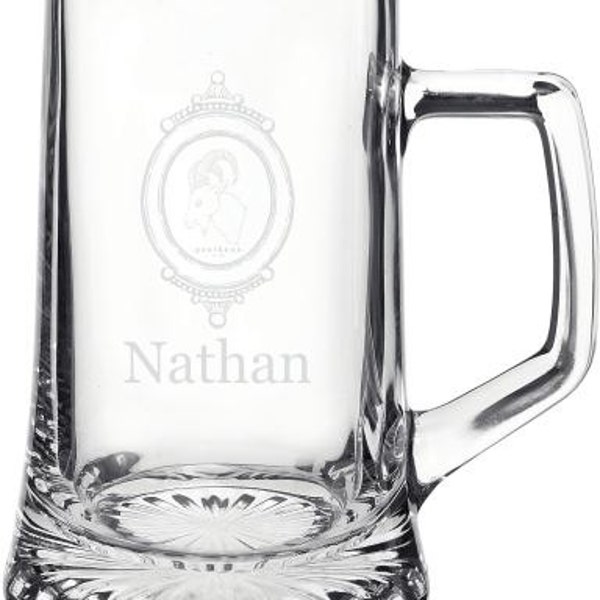 Personalized 17oz Glass Beer Stein Groomsmen Gift - Father's Day Gift - Wedding Gift - Boyfriend Gift - Beer Gift - Mens Gift - Husband Gift