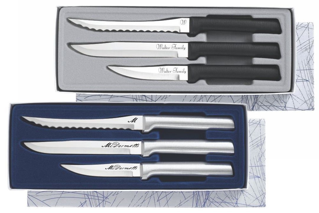 Personalized 3 Piece Essential Kitchen Knives Gift Set Wedding Gift