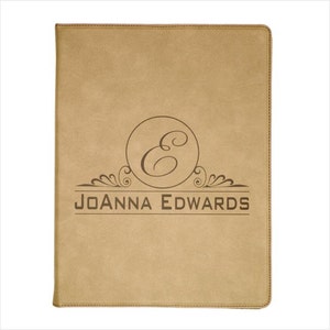 Personalized Faux Leather Portfolio with Notepad - Laser Etched Professional Portfolio - Graduation Gift - Corporate Logo Engraved Gift