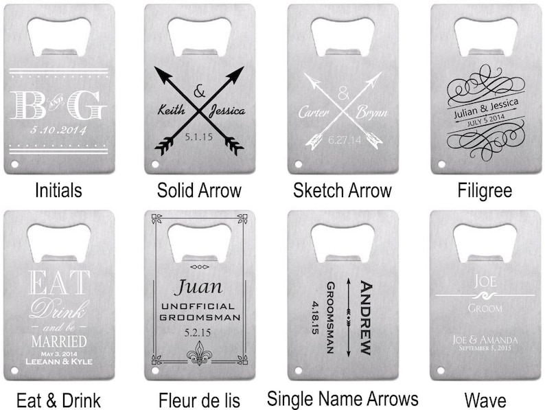 engrave opener wedding favor personalized party favor 155 of Personalized Stainless Steel Credit Card Bottle Opener groomsman gift