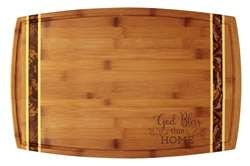 Totally Bamboo Marbled Bamboo Bless This Home Design 18" by 11" Cutting Board - Personalized Board - Wedding Gift, Couples Gift, Anniversary