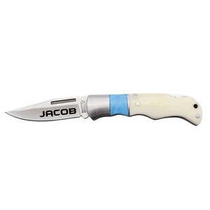 Personalized Bone Folding Knife, 2.6&quot; Blade - Engraved Folding Knife - Custom Knife - Groomsman Gift - Personalized Gift