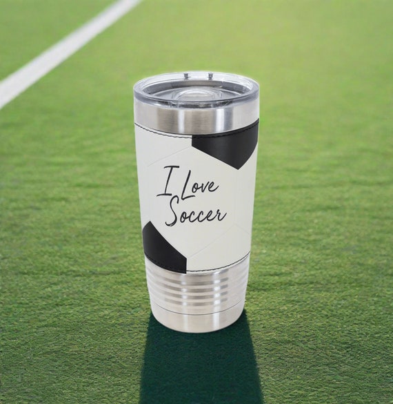Vaso de fútbol personalizado de 20 oz, acero inoxidable aislado con tapa  deslizante Bebidas grabadas Regalo personalizado Taza de café Taza