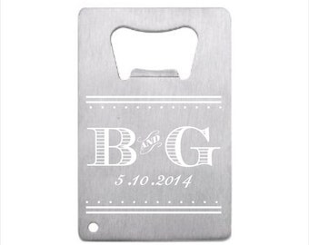 7 of Personalized Stainless Steel Credit Card Bottle Opener - engraved bottle opener wedding favor, groomsman gift, personalized party favor