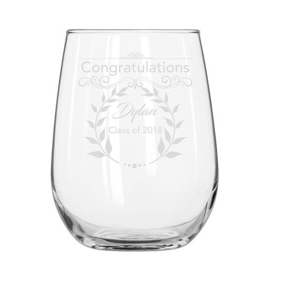 Bicchiere Per Laureata In Vetro Con Portabicchiere - Regalo Divertente Per Festeggiare - Foto 14