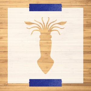 Laser-Cut Squid Stencil | Custom Animal Stencil | Ocean Animal Stencil