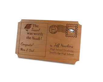 Custom Graduation Post Card - Money Clip - High School Graduation - College Graduation - For Her - For Him - Graduation Gifts - Wood Gifts