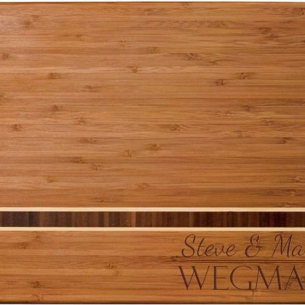 Formal Design Totally Bamboo Martinique 11"x15" Engraved Cutting Board - Personalized Board - Wedding Gift, Couples Gift, Anniversary Gift