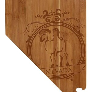 Personalized Nevada Cutting Board Nevada Shaped Bamboo Cutting Board Custom Engraved Wedding Gift, Couples Gift, Housewarming Gift image 2