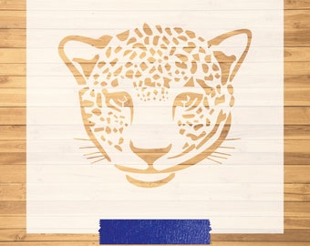 Plantilla de leopardo cortada con láser / Plantilla de animales personalizada / Plantilla de animales Safari