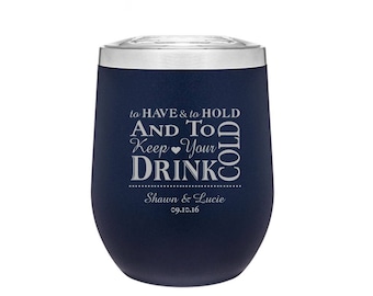 Personalized Wine Tumbler 12oz Insulated Wine Cup with Lid